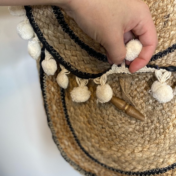 World Wide Lg Jute Satchel Crossbody Bag Bohemian - Picture 7 of 14